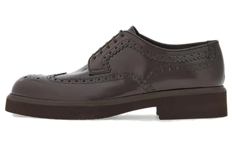 

Кожаные дерби с перфорацией Ferragamo, коричневый