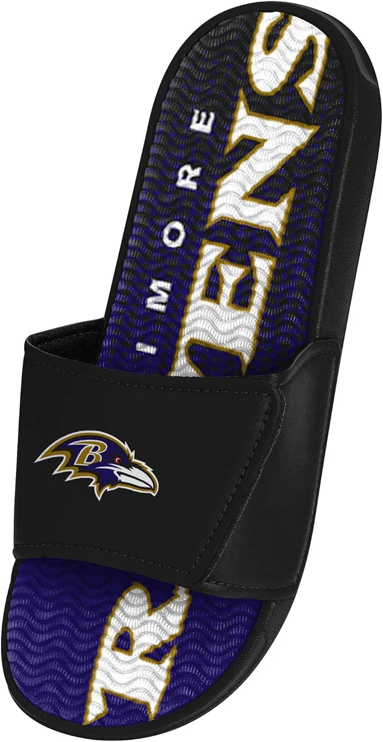 Мужские спортивные тапочки FOCO Legacy Velcro Sport Slide New York Giants Legacy Sport с застежкой-липучкой - размер Large, 3-Wordmark With Colour Gradient — фото 3