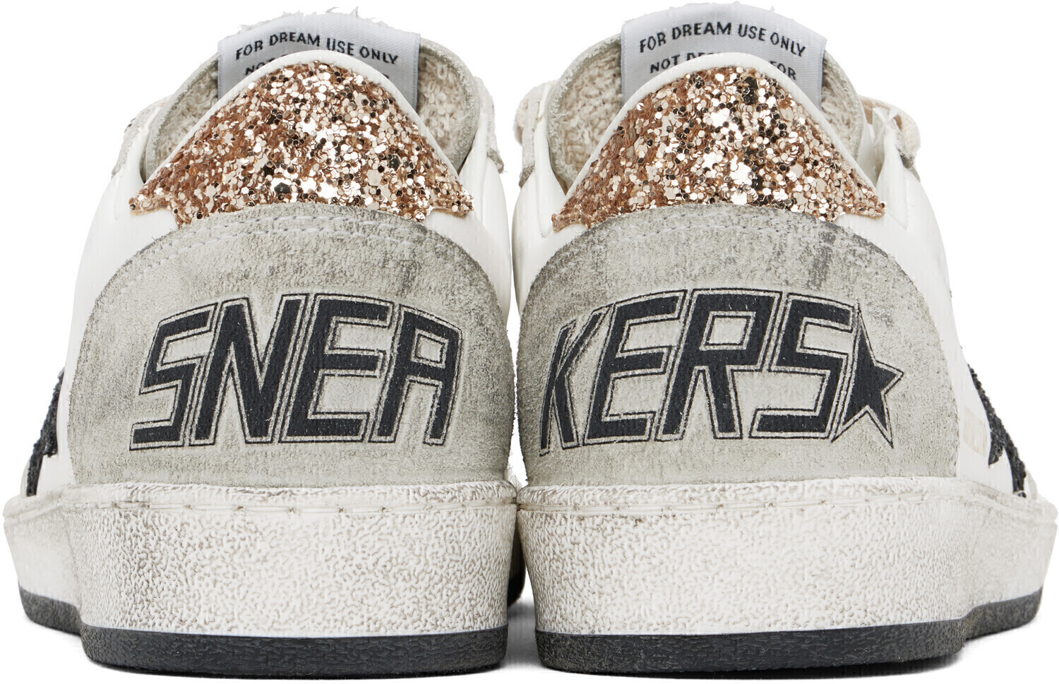 Белые кроссовки Ball Star Golden Goose, White/Black/Gold/Ice — фото 2