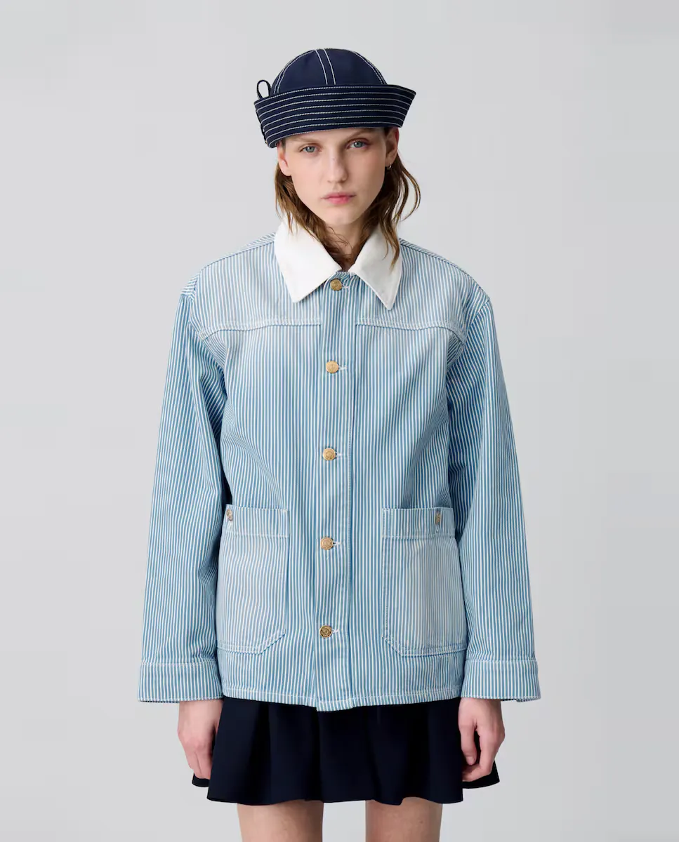 

Женская куртка из джинсовой ткани в полоску Claudie Pierlot, мультиколор