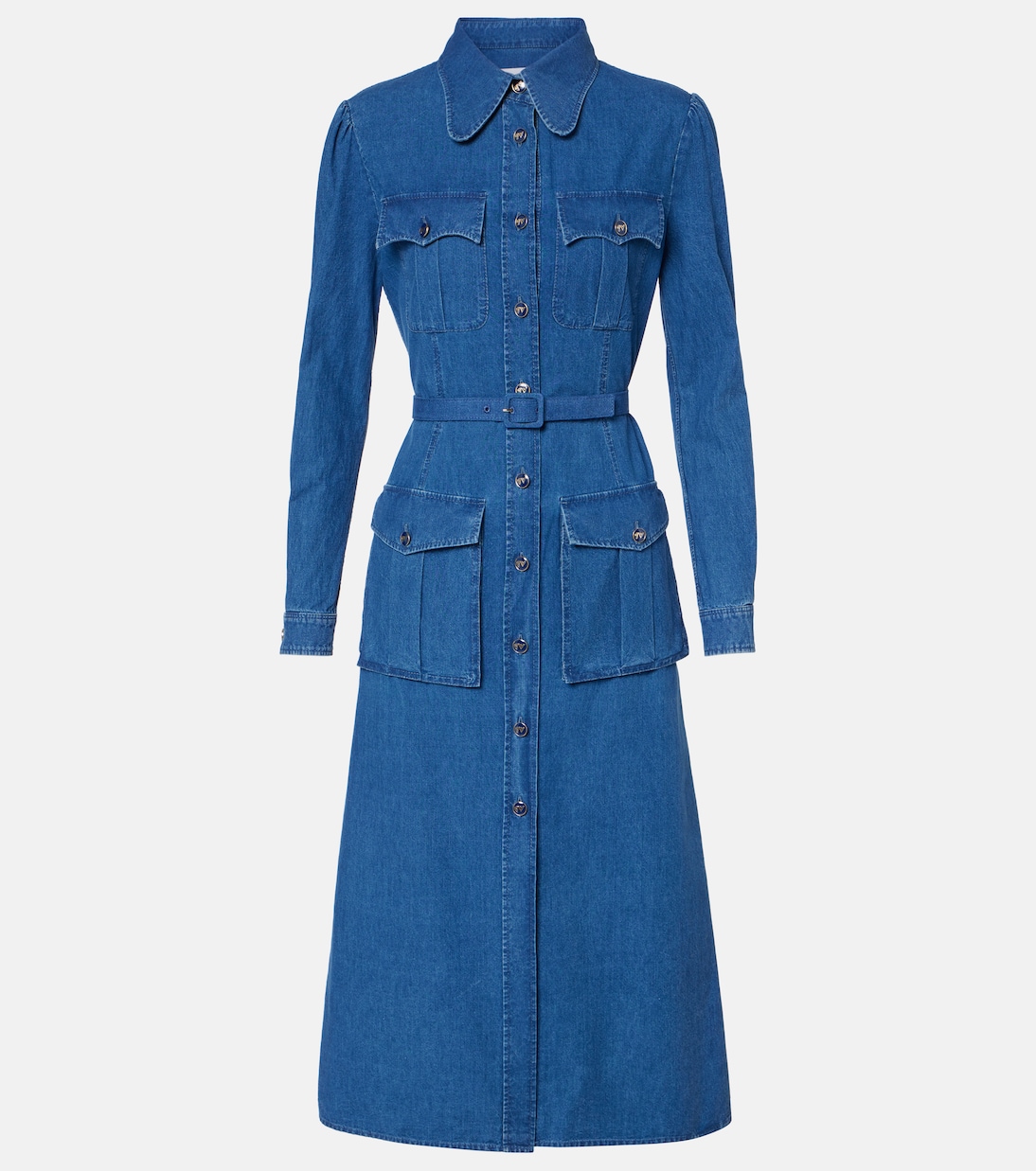 

Джинсовое платье-рубашка Valentino, Medium Blue Denim
