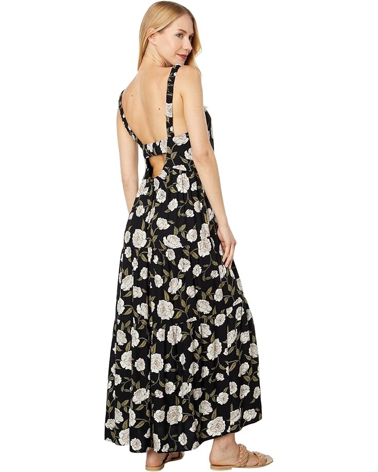 

Платье Saltwater Luxe Libbie Sustainable Moonlight Bloom Tank Maxi Dress, черный