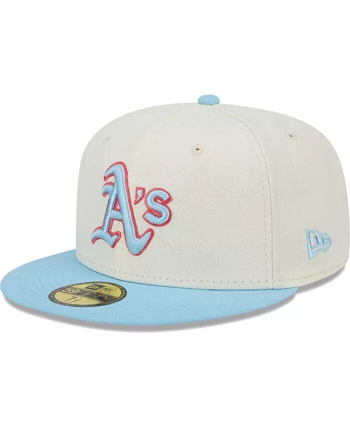 

Мужская бело-голубая приталенная шляпа Oakland Athletics Spring Color, двухцветная 59FIFTY New Era