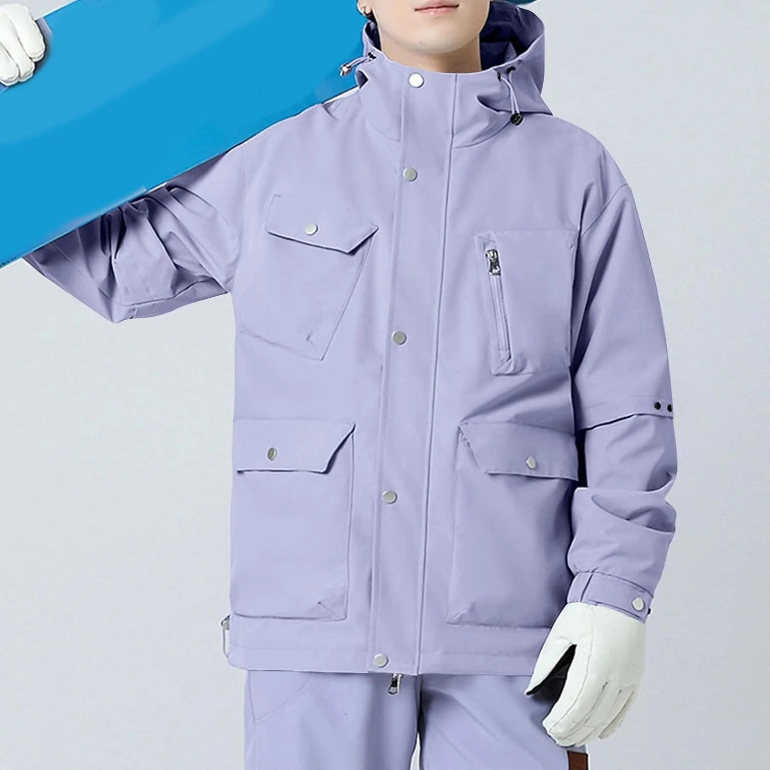 Мужская куртка с капюшоном Waterproof, легкая, компактная, для гольфа, походов и путешествий Generic, фиолетовый — фото 3