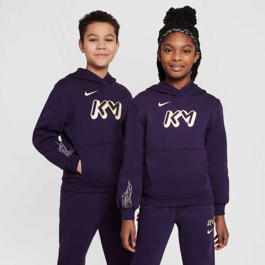 Худи Nike Performance KYLIAN MBAPPE KM K NK CLUB FLC HDY -PD, Grand Purple/Pale Ivory/Metallic Gold/Purple — фото 2