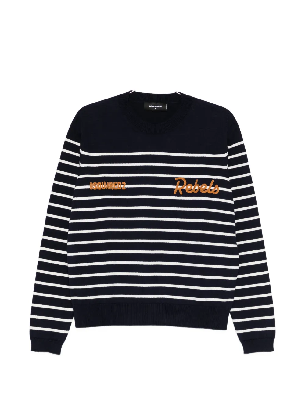

Полосатый вышитый свитер Dsquared2, синий