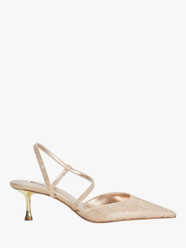 Конкурсные лодочки Slingback с декоративными элементами Dune London, Gold