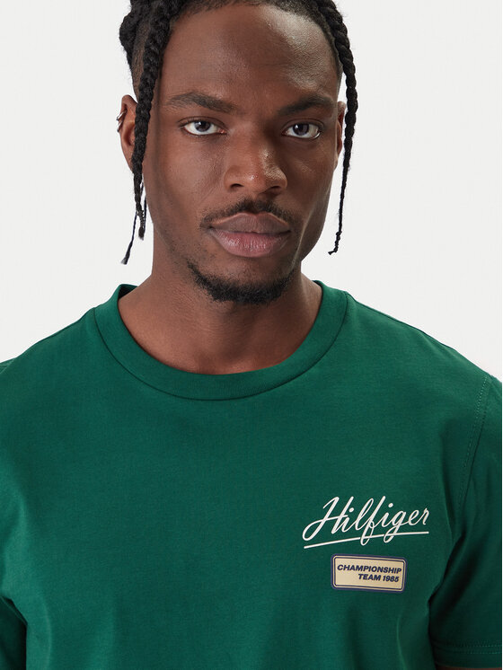 Футболка regular fit Modern Ath Graphic MW0MW41471 Tommy Hilfiger, зеленый — фото 4