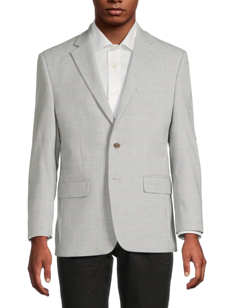 

Спортивное пальто Windowpane Classic-Fit с двумя пуговицами Michael Kors, светло-серый
