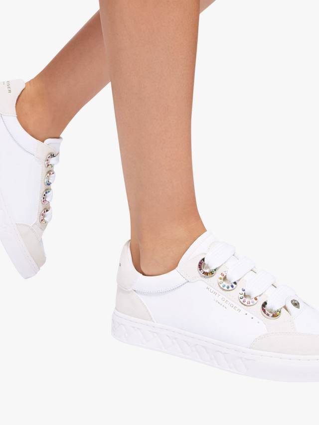 Тонкие кроссовки из кенсингтонской кожи с проушиной Kurt Geiger London, белый/разноцветный — фото 2