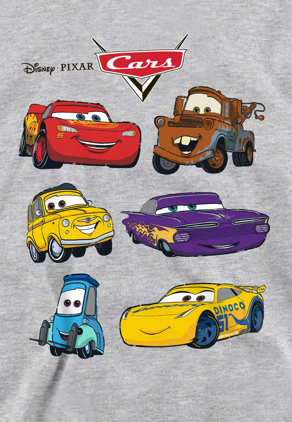 Детская худи Disney Cars с принтом, серый — фото 2
