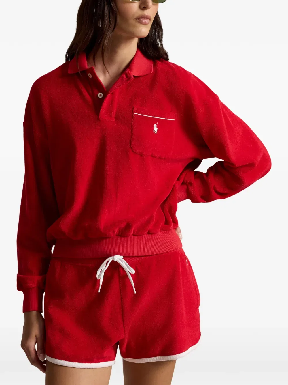 Рубашка-поло с длинными рукавами Polo Ralph Lauren, красный — фото 3