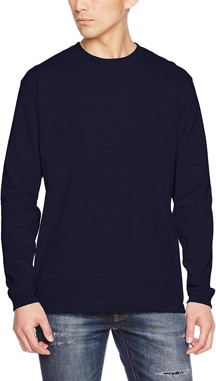 

Мужская футболка с длинным рукавом United Athle 501101, плотность ткани 5,6 унций, ребристая отделка 1,6 дюйма, темно-синий