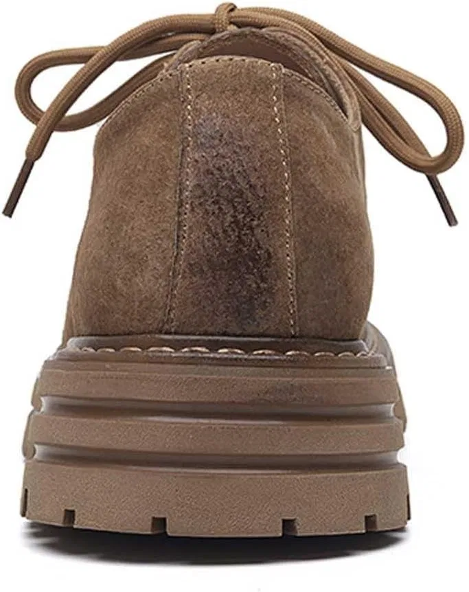 Ботинки Lässige Herren-Stiefeletten mit Schnürung, dicke Sohle, bequem für den Alltag, langlebig, stilvolles Schuhwerk für Jeans, alle Jahreszeiten Generic, Braun — фото 4