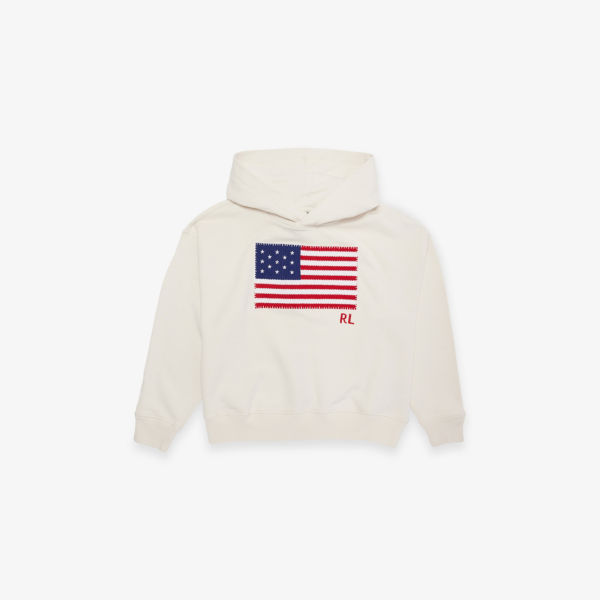 

Худи Polo Ralph Lauren свободного кроя с аппликацией-логотипом для девочек, белый