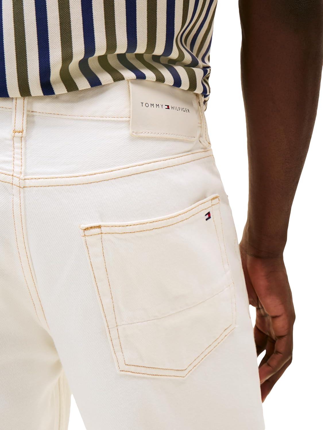Джинсы Tommy Hilfiger Straight Fit Stretch для мужчин, Off-White — фото 2