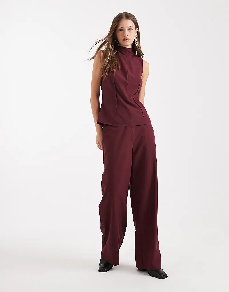 

Брюки прямого кроя ASOS DESIGN темно-вишневого цвета