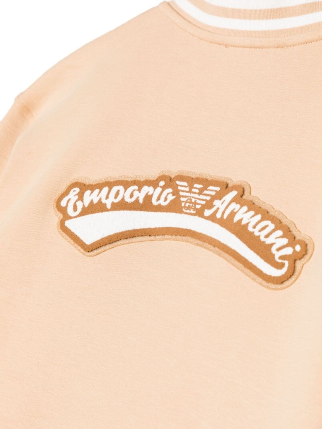 Бомбер с нашивкой-логотипом Emporio Armani Kids, бежевый — фото 3