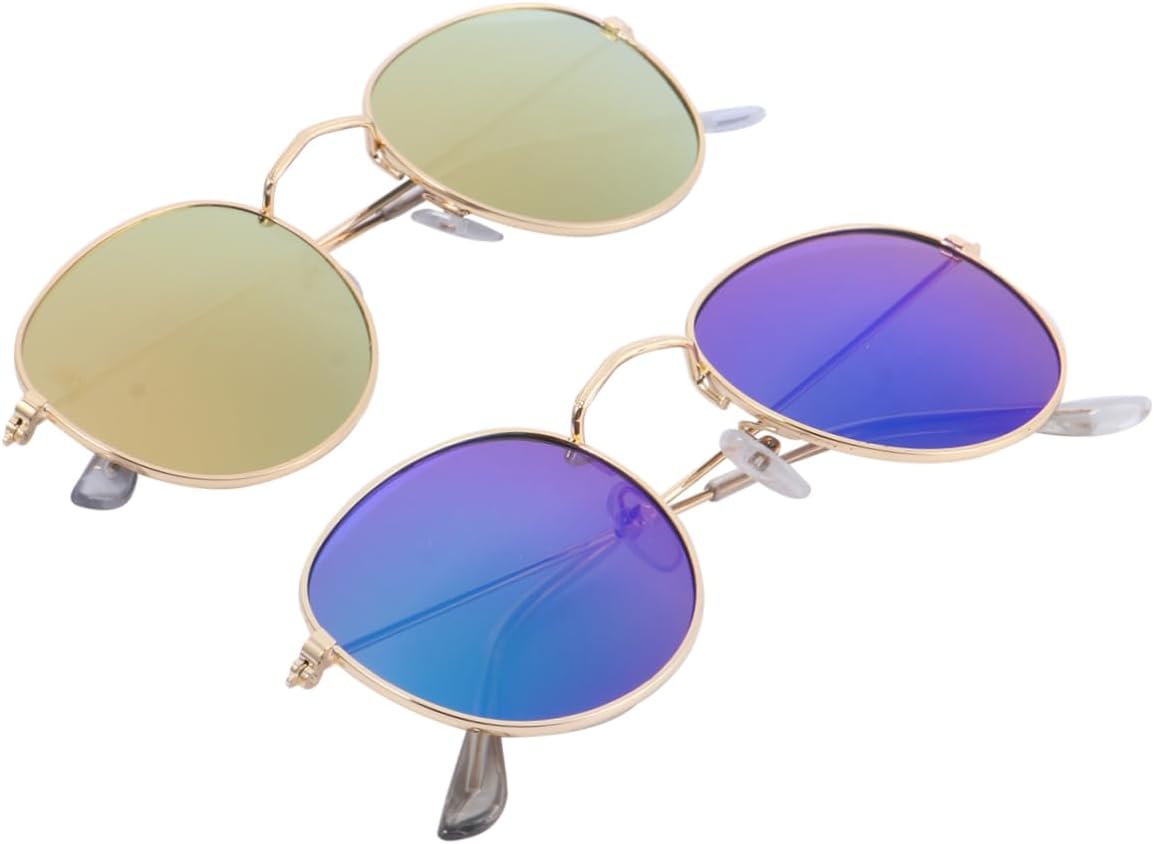 

VALICLUD 2 шт. Ретро круглые солнцезащитные очки с пленочными линзами для мужчин и женщин. Легкий и стильный аксессуар для пляжа и активного отдыха на природе. Модные очки