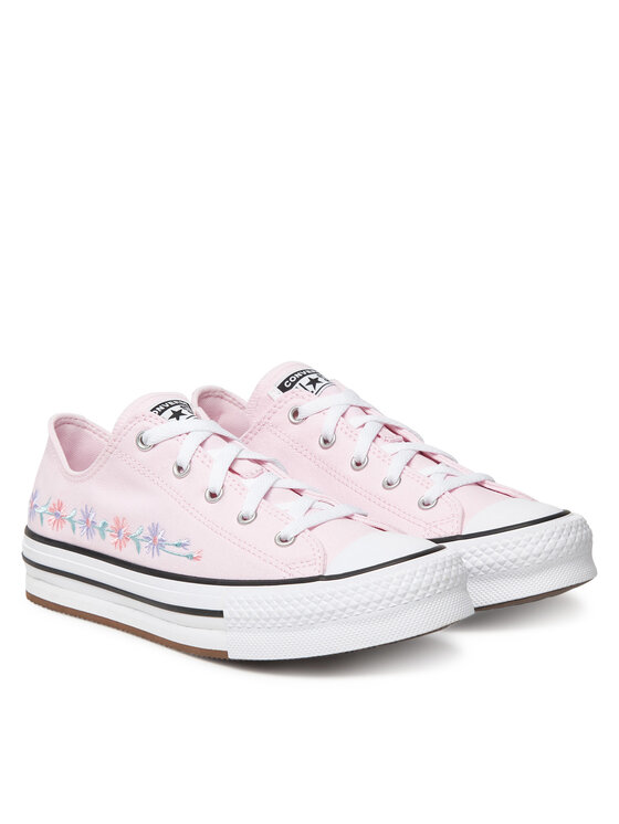 Тканевые кроссовки All Star EVA Lift Platform Florals A14995C Converse, розовый — фото 2