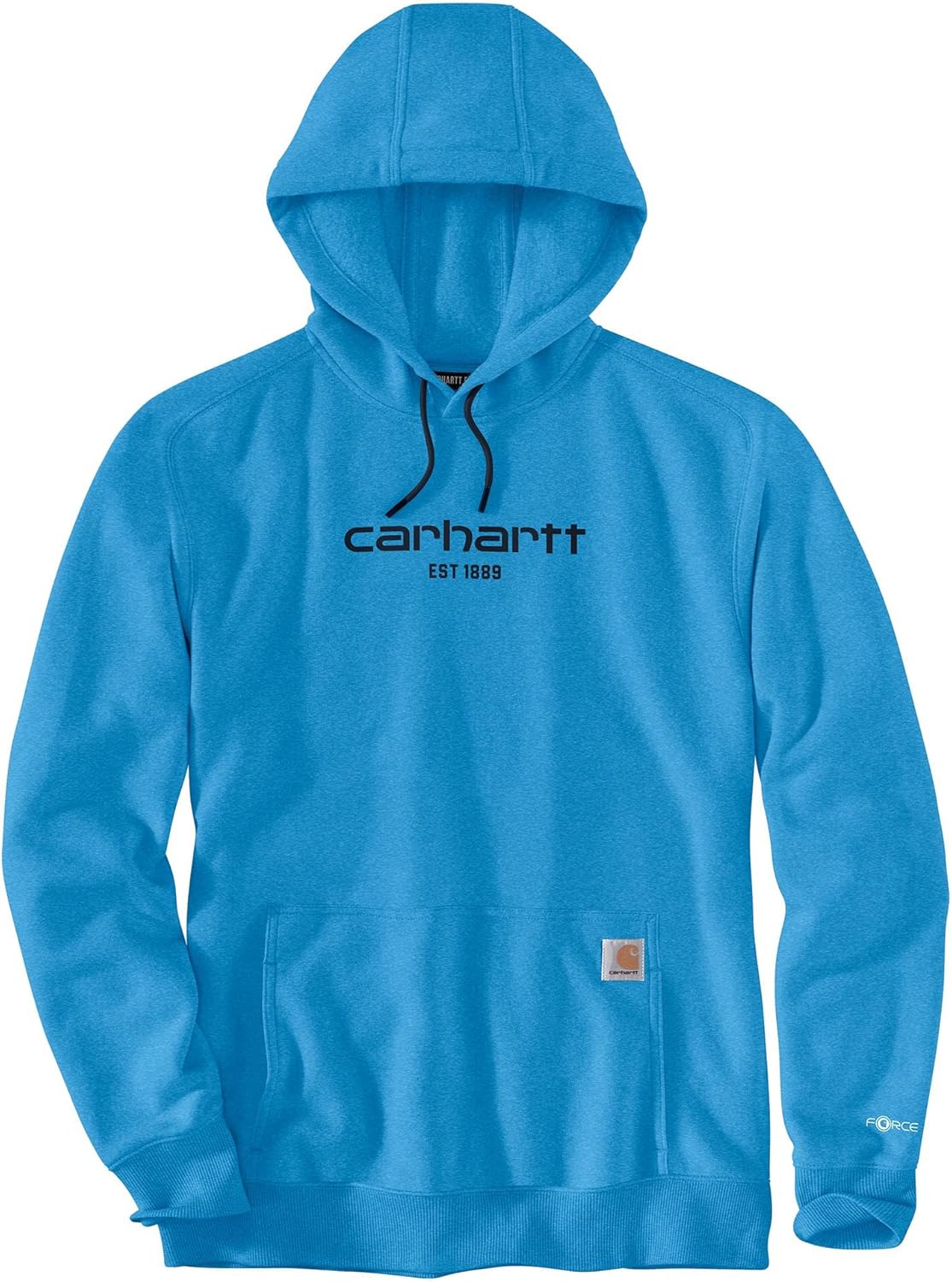 

Carhartt мужская толстовка Force Relaxed Fit легкая с логотипом, Engineer Blue Heather