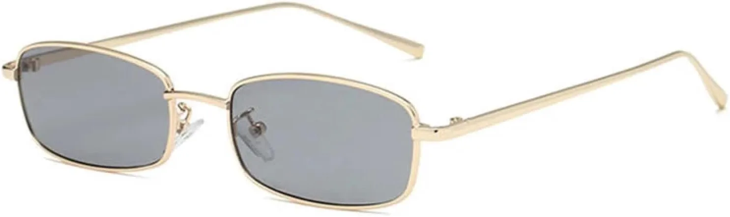 

Маленькие прямоугольные солнцезащитные очки для женщин в винтажном стиле, миниатюрные солнцезащитные очки в металлической оправе для мужчин, ретро-очки TKKTLLT, C1