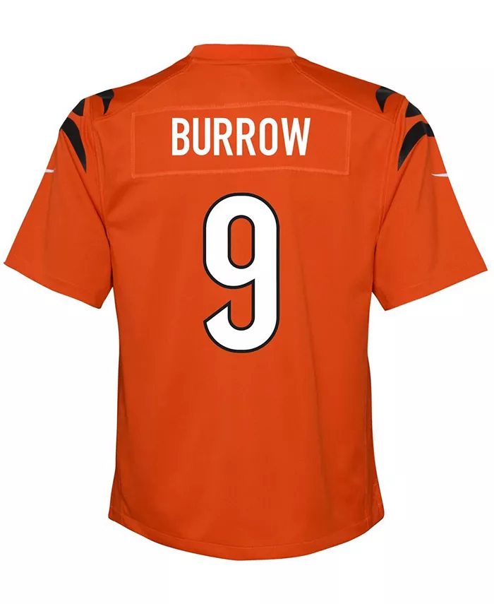 Джерси для игры Cincinnati Bengals Joe Burrow для старших мальчиков и девочек Nike, оранжевый — фото 2