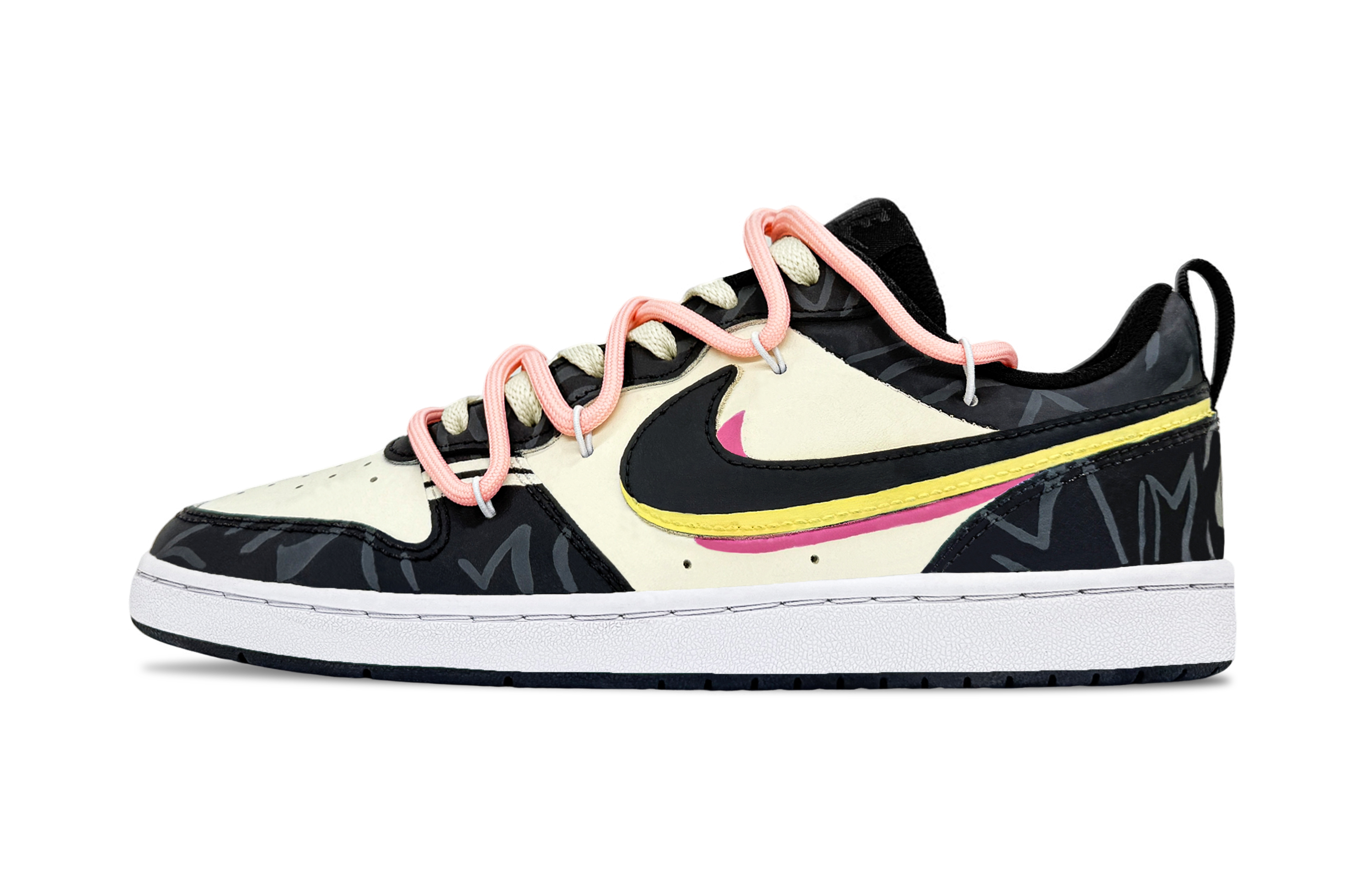 

Nike Детские кроссовки для скейтбординга Court Borough Black Phantom с защитой от ударов и истираний, низкие, для подростков