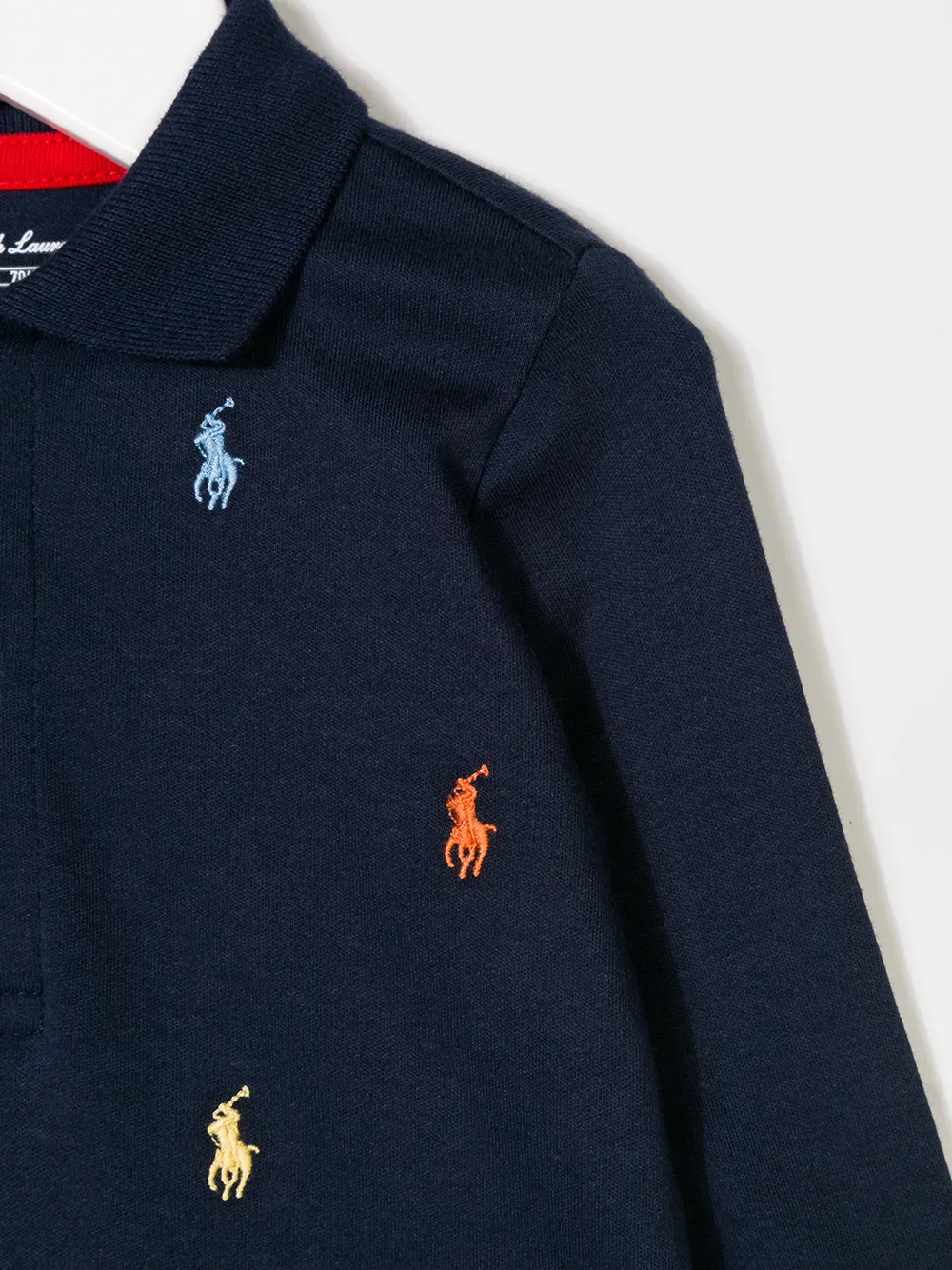 Ромпер с вышивкой логотипа POLO RALPH LAUREN KIDS, синий — фото 3