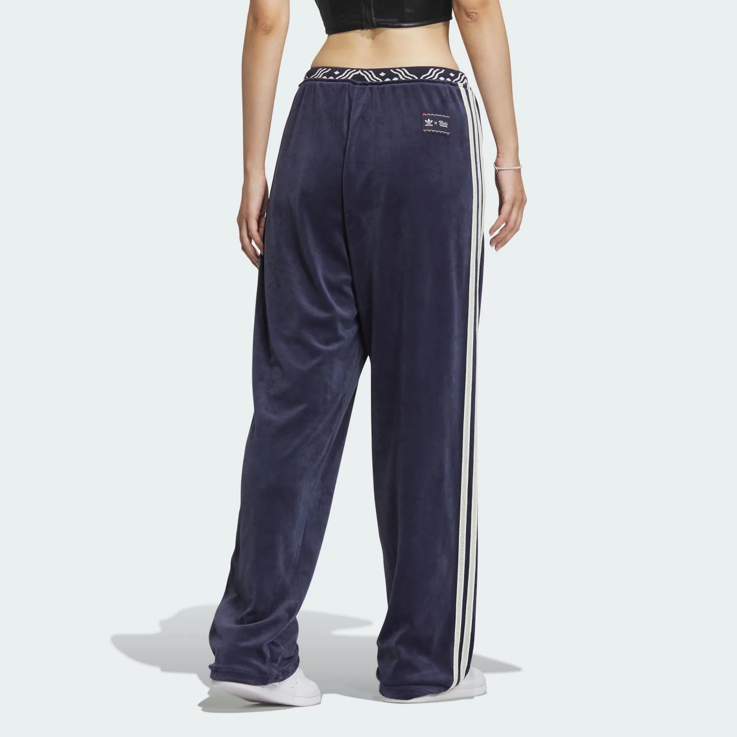 Adidas Originals VELOUR SST вязаные спортивные штаны женские темно-синие — фото 4