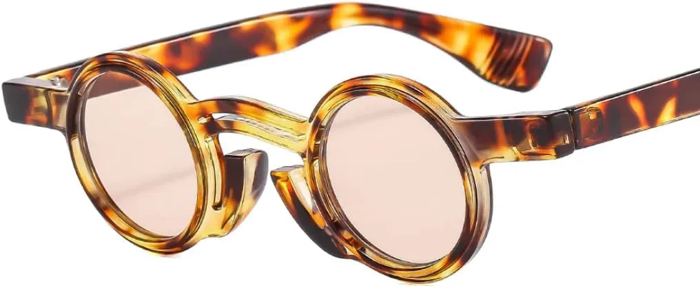 

Солнцезащитные очки для мужчин и женщин - защита UV400 - маленькие круглые, в стиле панк, двухцветные, для занятий спортом на открытом воздухе и вождения DSVIGF, Demi