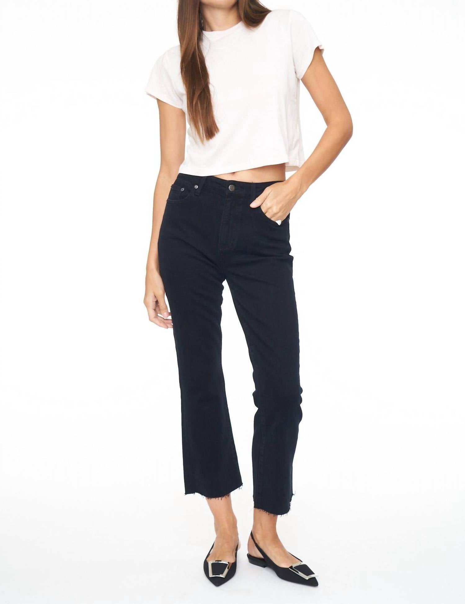 

Укороченные джинсы Lennon High Rise Crop Boot в Abyss PISTOLA