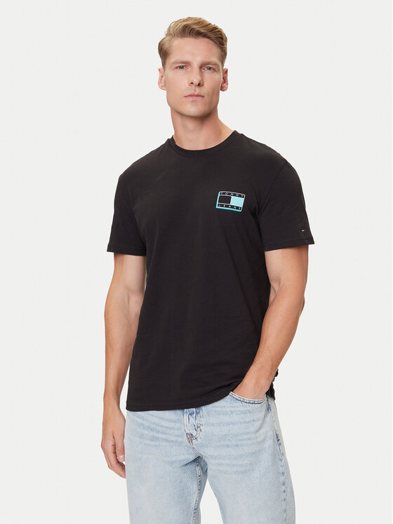 

Футболка regular fit Pop Color Flag DM0DM21577 Tommy Jeans, чёрный