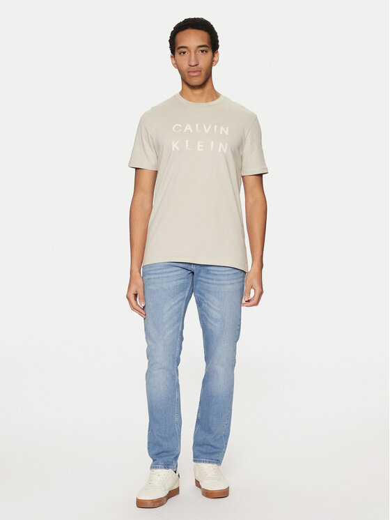 Футболка обычного кроя K10K114156 Calvin Klein, бежевый — фото 2