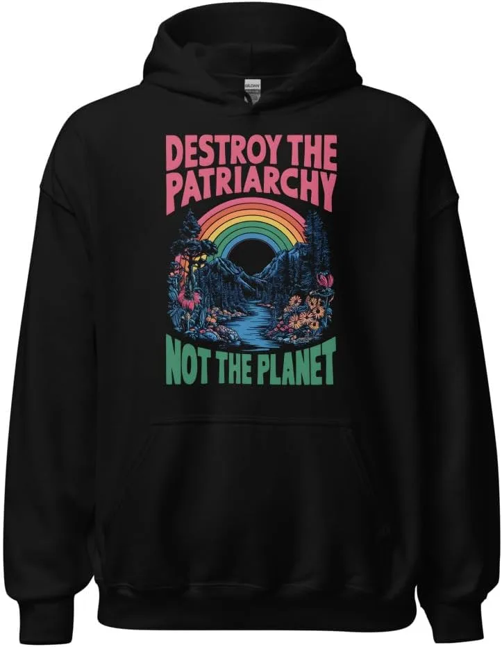 Environmentalist Unisex худи, Destroy The Patriarchy Not The Planet Generic, черный