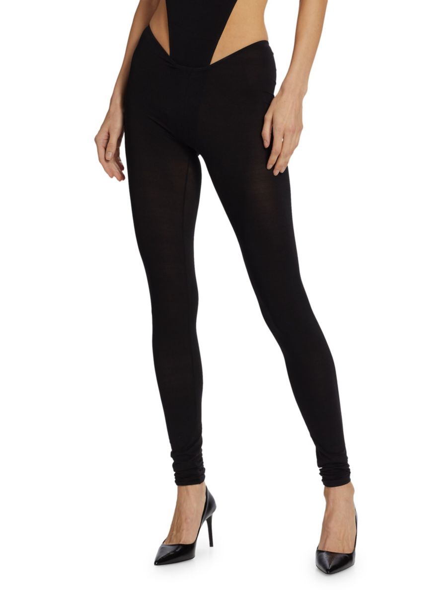 

Вязаные леггинсы с низкой посадкой LaQuan Smith, черный