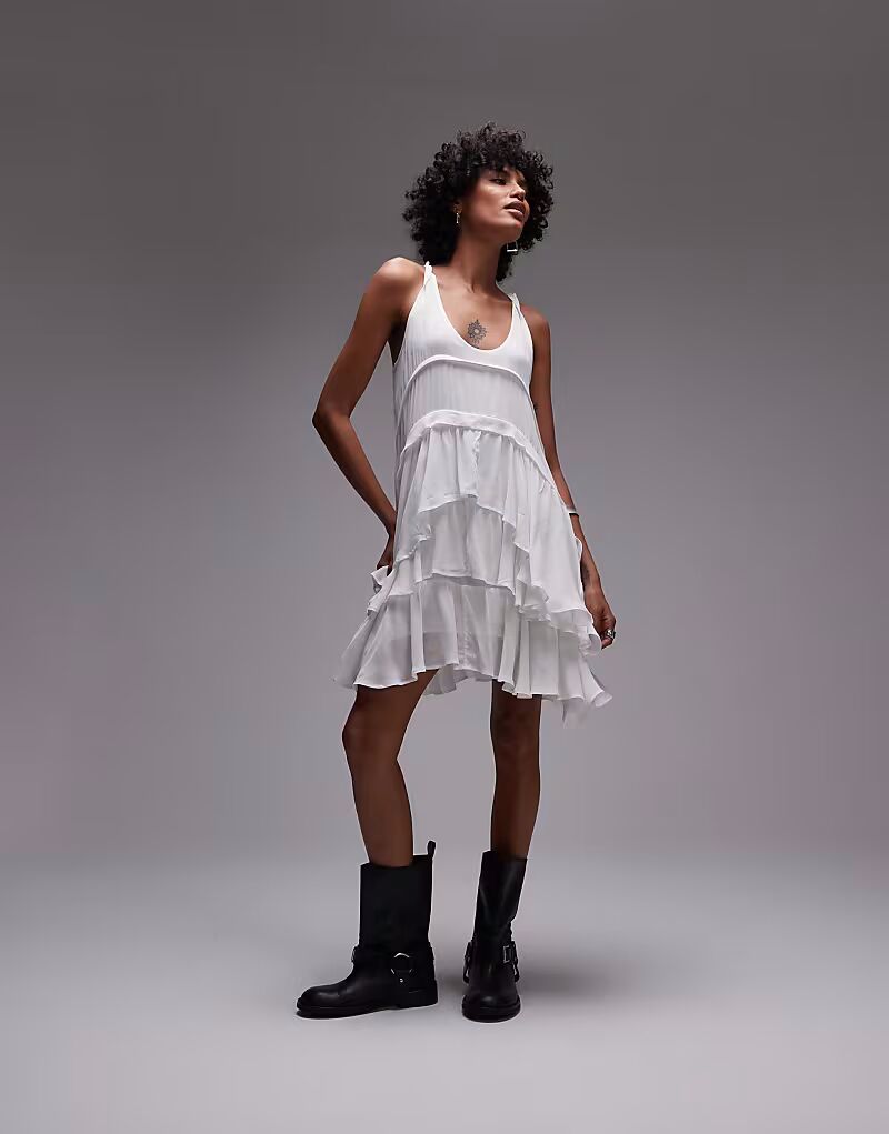 

Мини-платье Allsaints Cavarly в оптически белом цвете