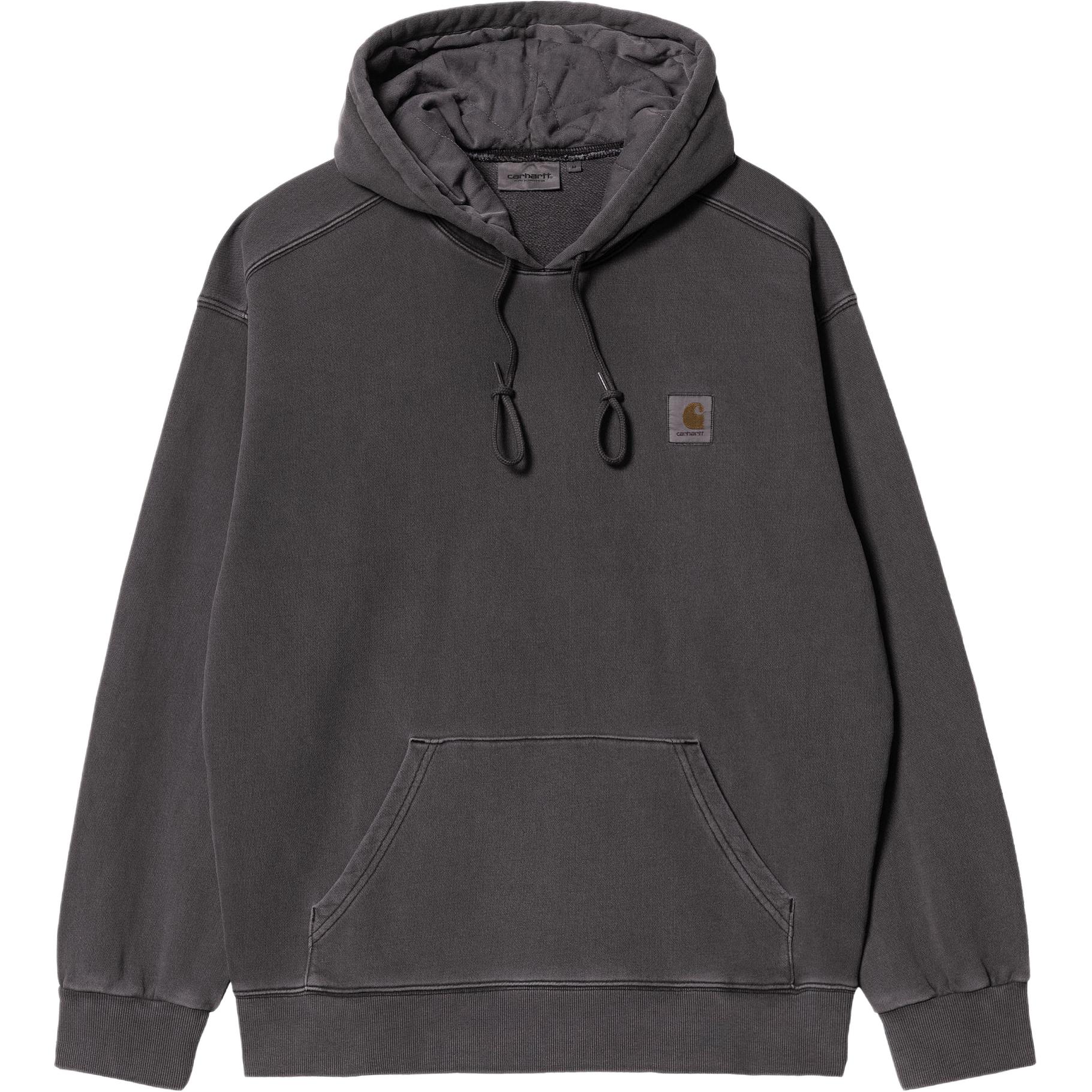 

Худи с нашивкой Nelson Logo и шнурком Carhartt WIP, темно-серый