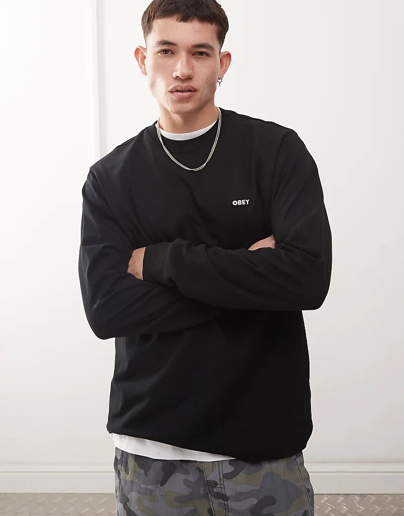 

Футболка с надписью Established Works смелая, черного цвета Obey