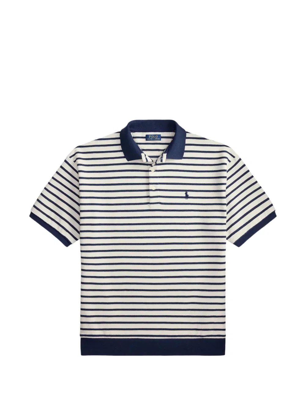 Полосатая рубашка-поло с короткими рукавами Polo Ralph Lauren, нейтральный
