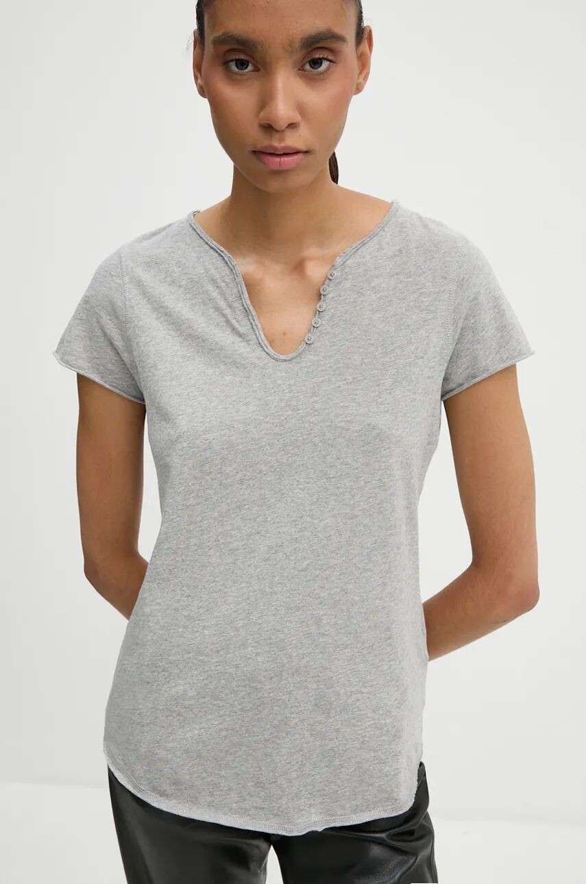 

Хлопковая футболка ZADIG&VOLTAIRE, серый