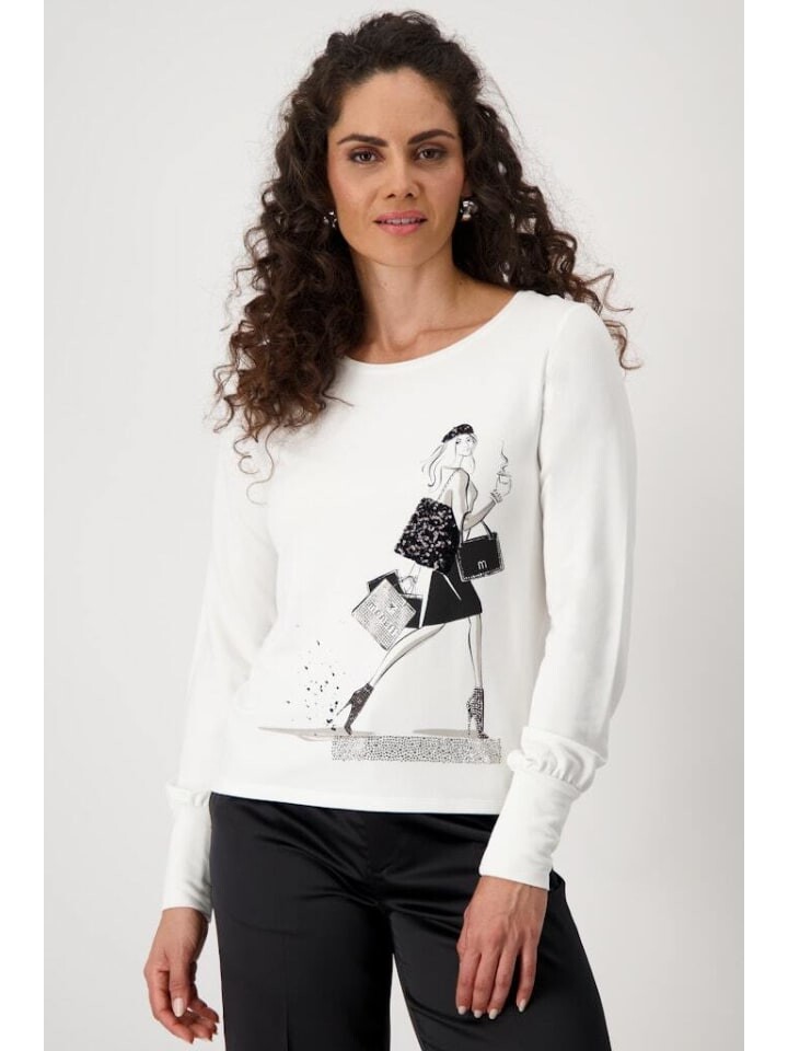 

Лонгслив monari Langarmshirt, цвет off-white