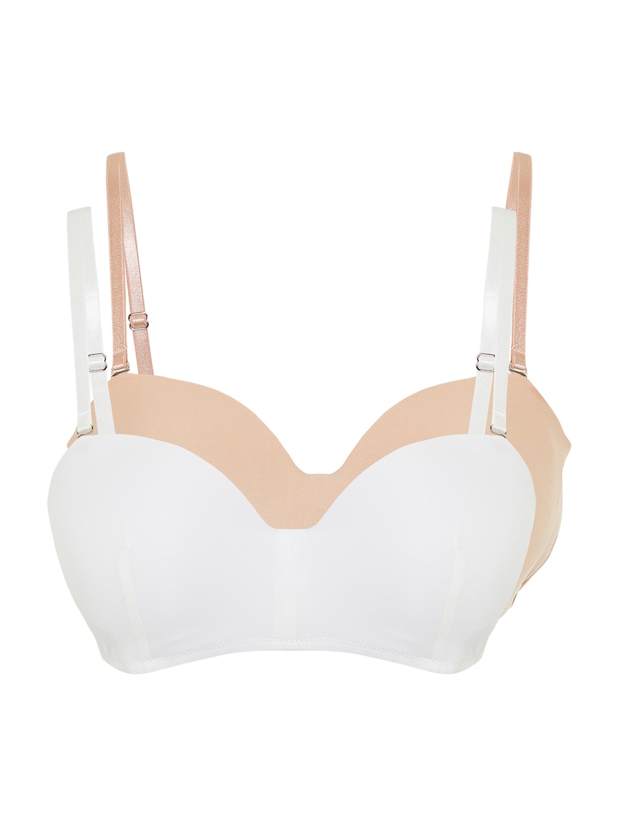 

Бюстгальтер-футболка Trendyol, телесный/белый