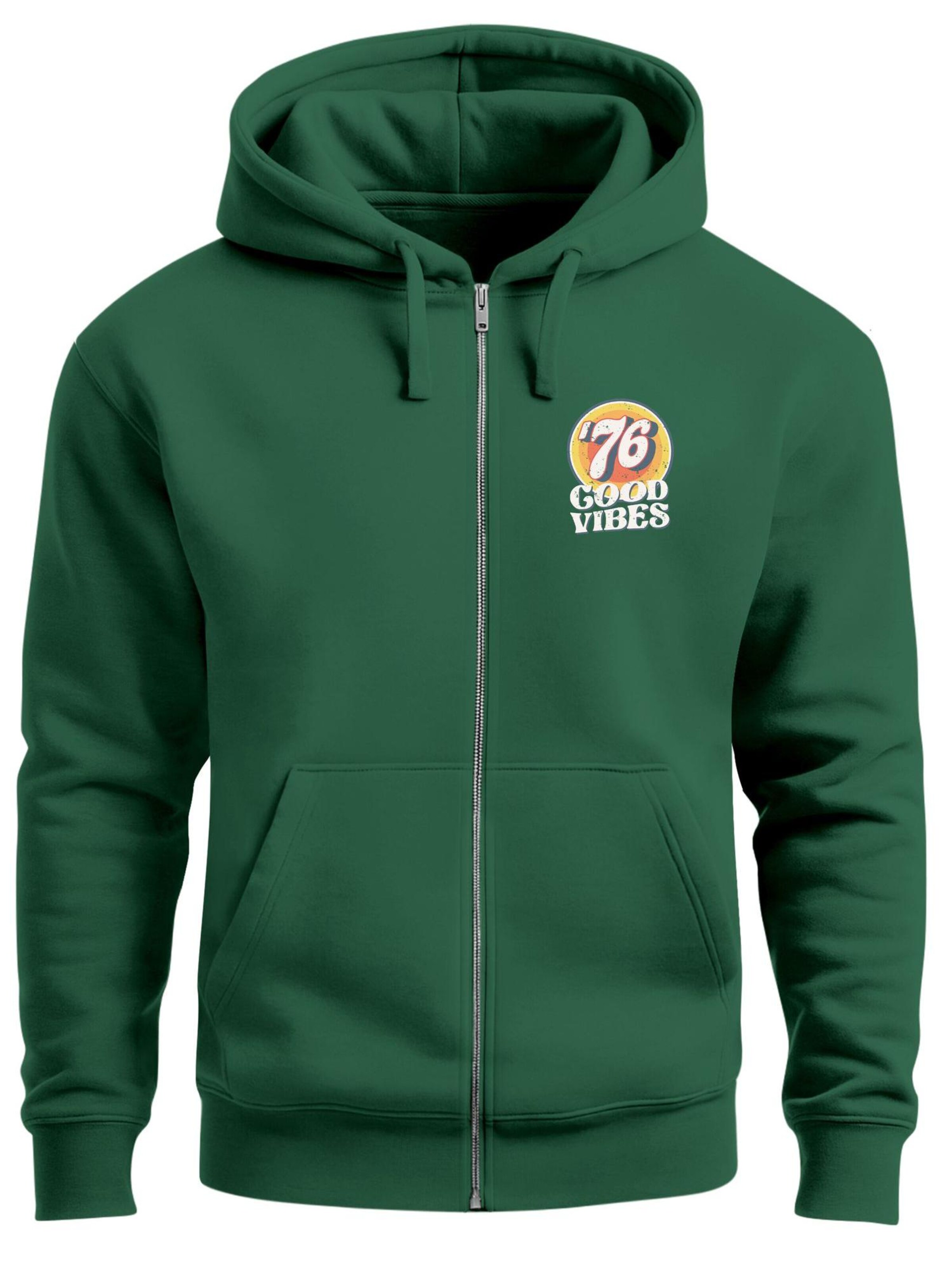 

Neverless Толстовка на молнии 'Good Vibes '76' в зеленом цвете
