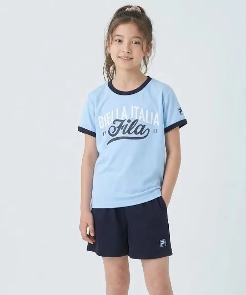 Детский комплект футболка и шорты из дышащей ткани FILA Saxe Blue