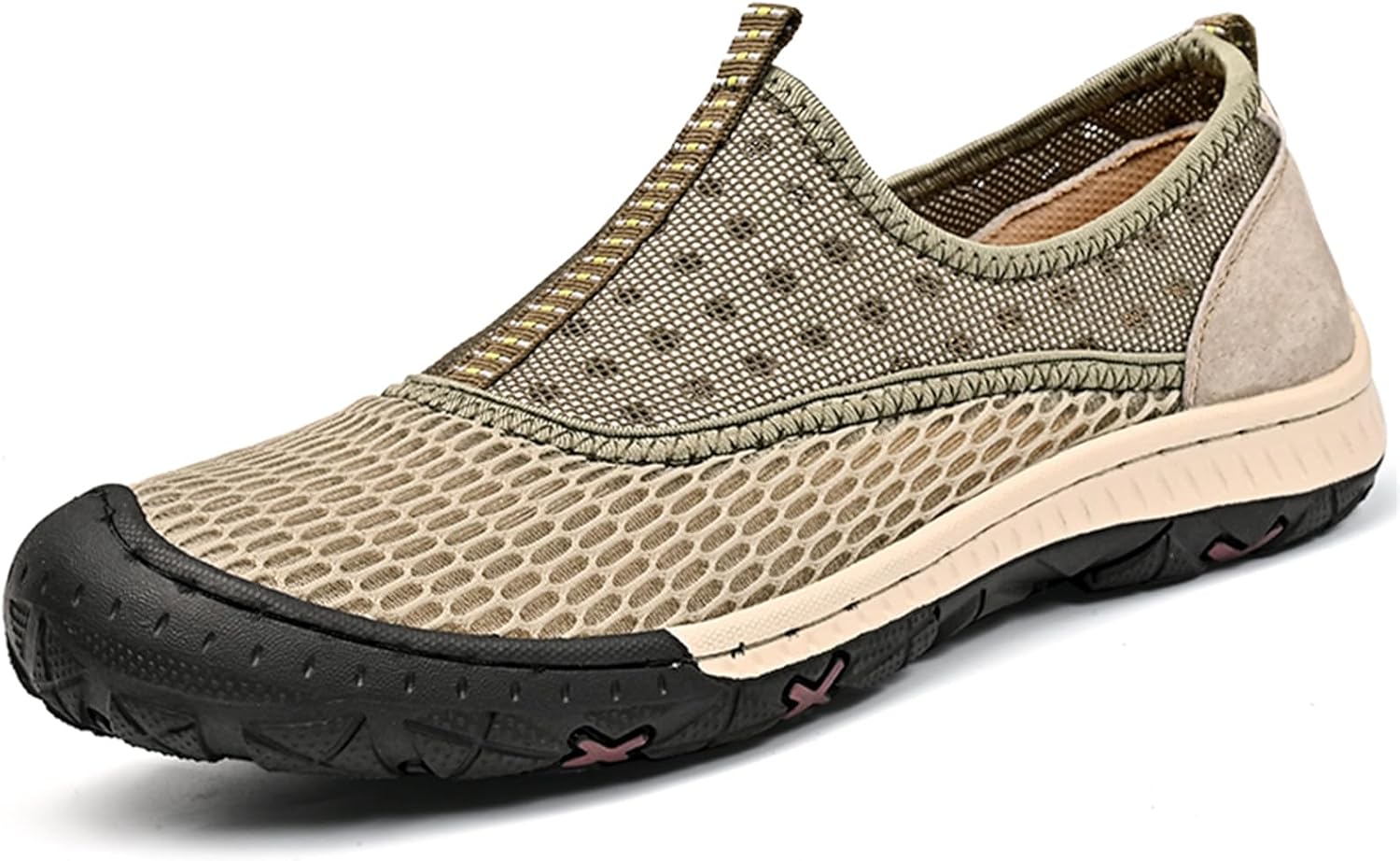 

Мягкие слипоны для мужчин, повседневная обувь, низкие кеды, дышащие, удобные, с амортизацией, для ходьбы и походов Abborora, хаки