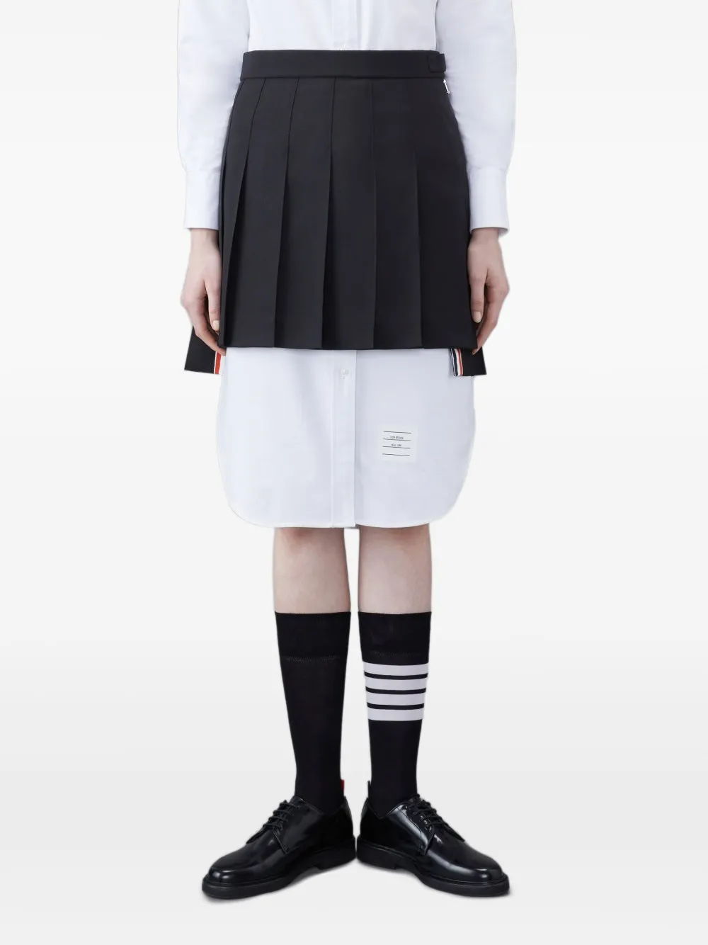 

Плиссированная мини-юбка THOM BROWNE, черный