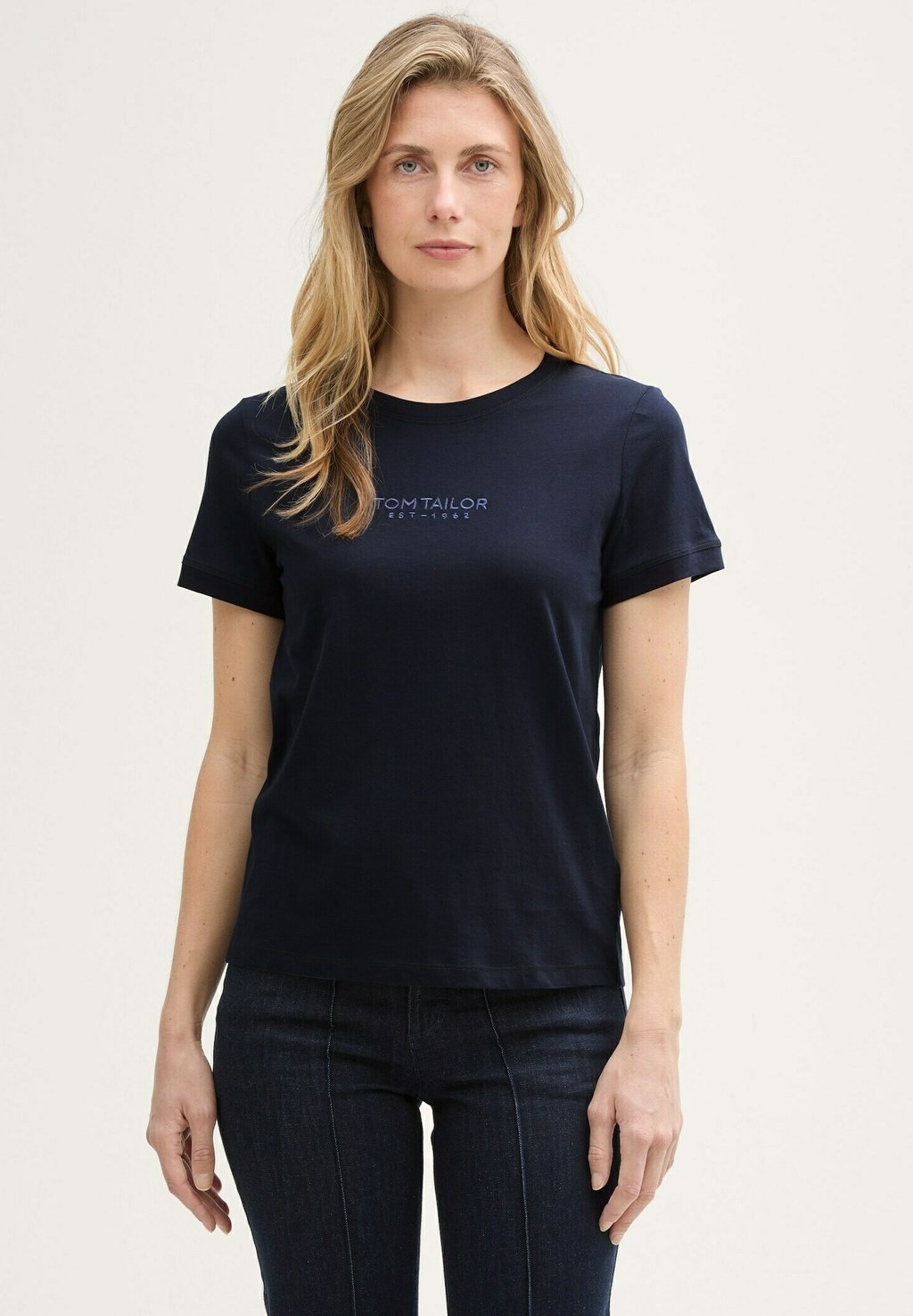 

Футболка с принтом LOGO EMBROIDERY TOM TAILOR, темно-синий