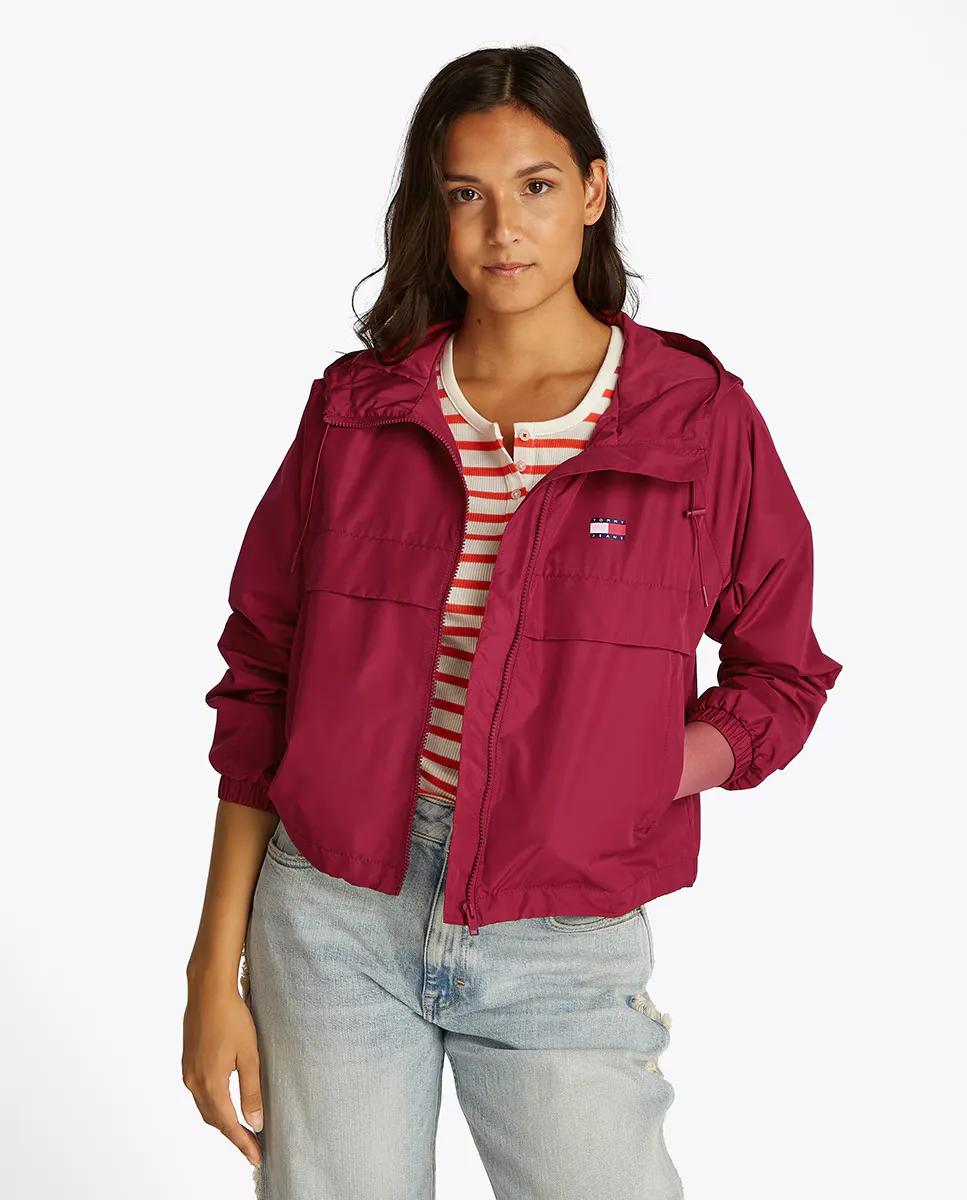 

Женская ветровка с капюшоном Tommy Jeans, фуксия