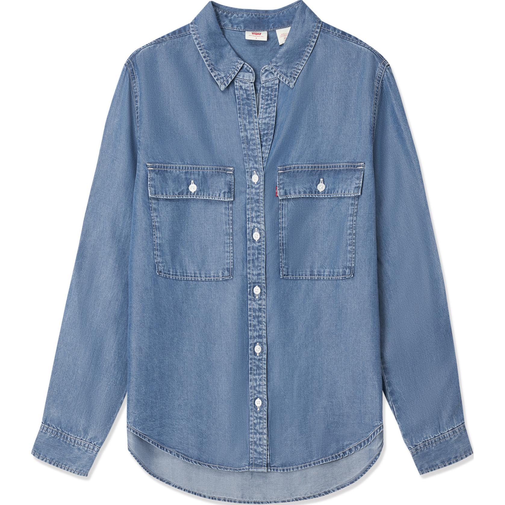 Levis SS24 летняя коллекция рубашка женская dark blue — фото 2